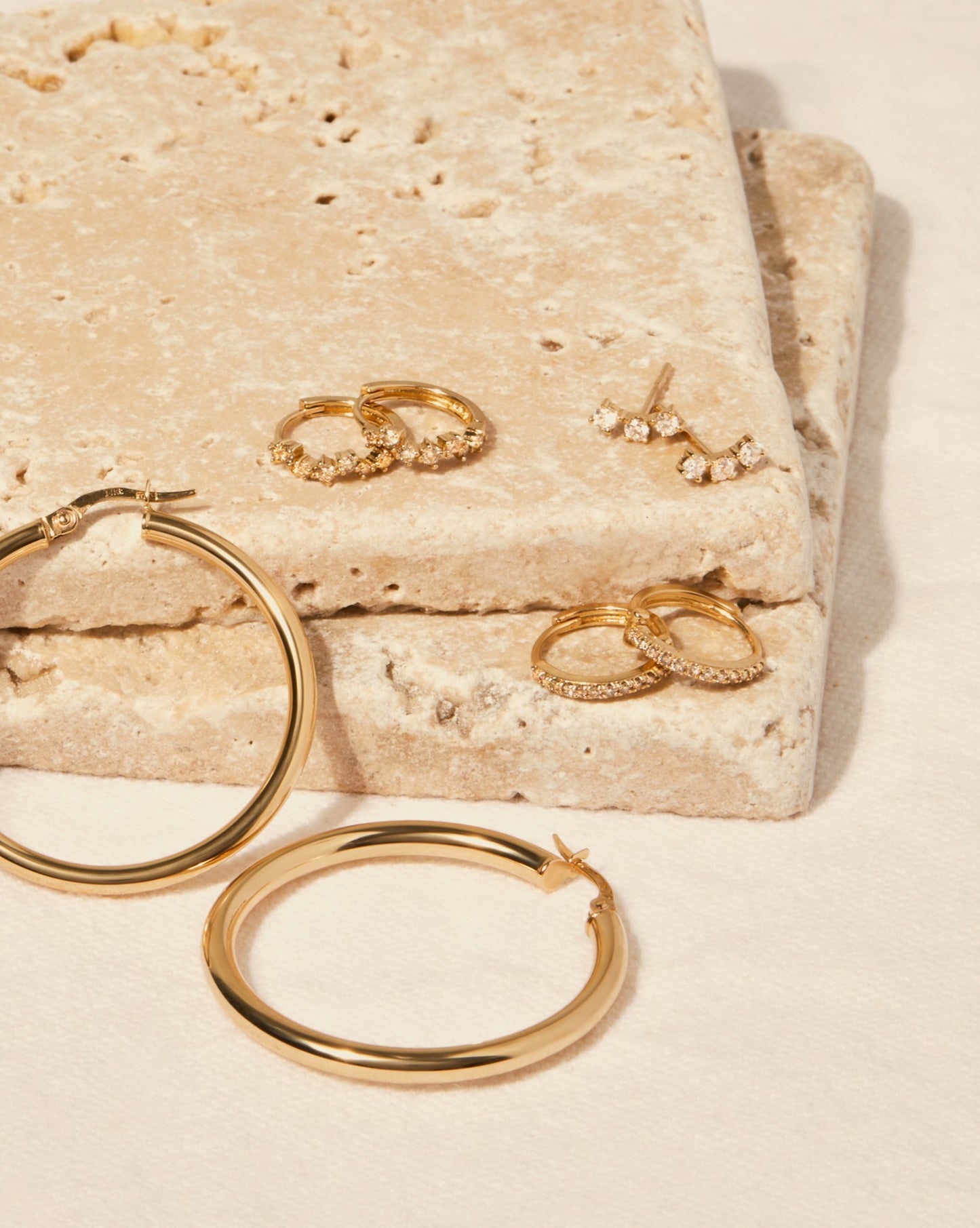 Gold By Manna - Diamond Trio Crawler Stud Earrings - Fine Jewelry
