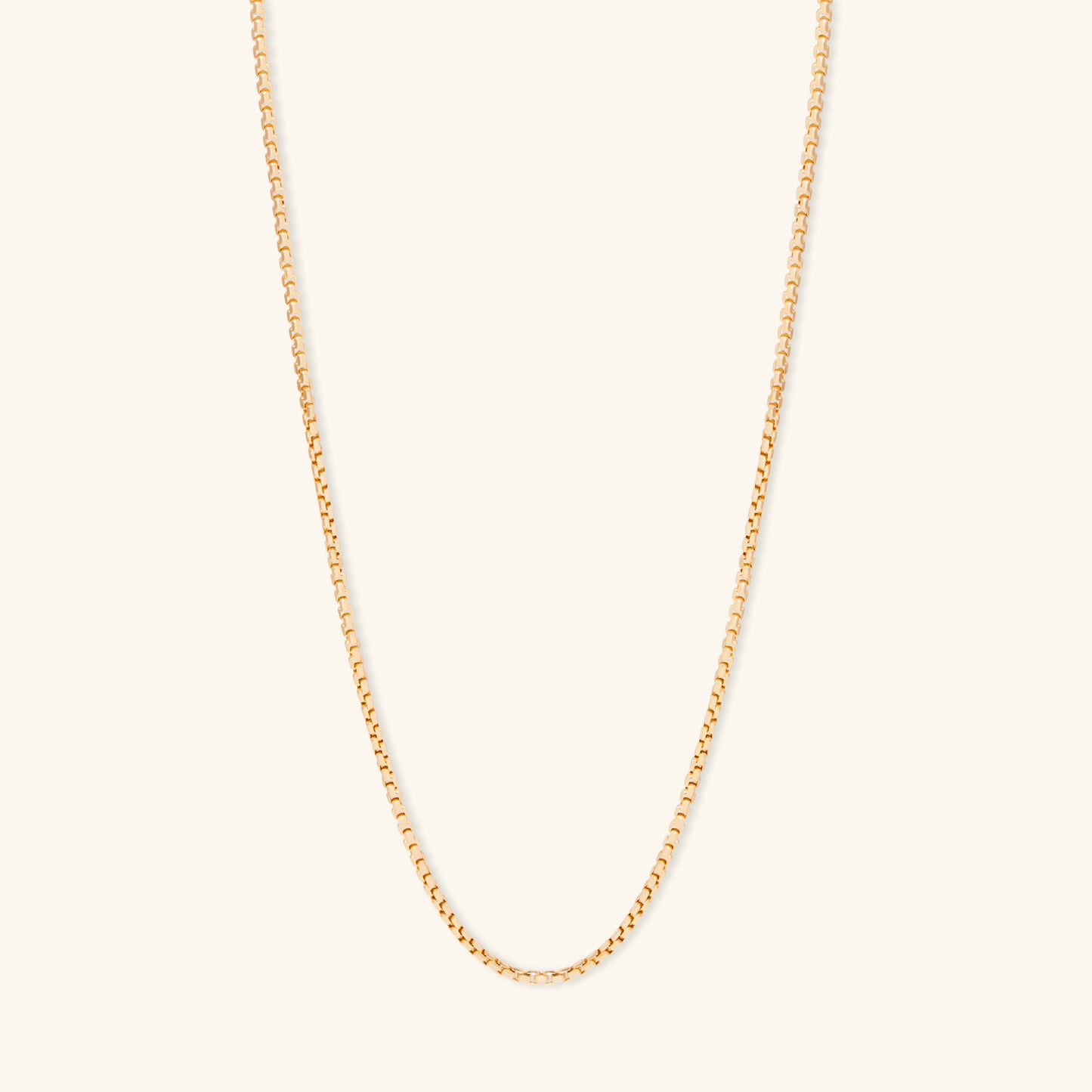 Gold By Manna - Gold Rounded Box Chain Necklace - 14K Gold Jewelry