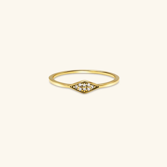 Gold By Manna - Pavé Diamond Figure Ring - Solid 14K Fine Jewelry