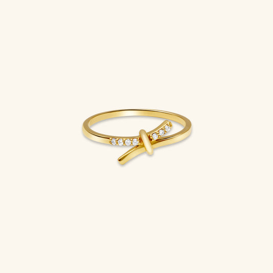 Gold By Manna - Pavé Knot Ring - Solid 14K Fine Jewelry