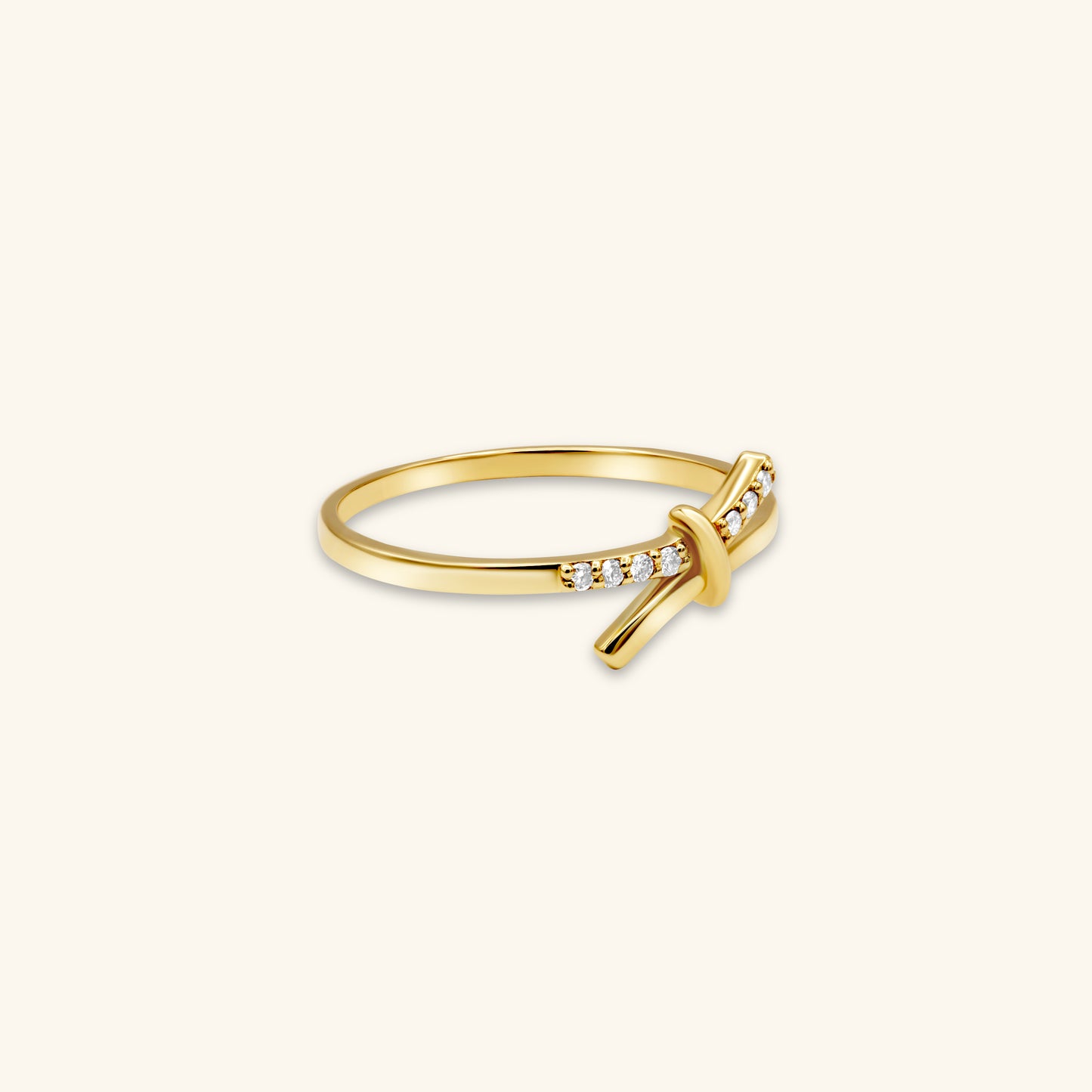 Gold By Manna - Pavé Knot Ring - Solid 14K Fine Jewelry