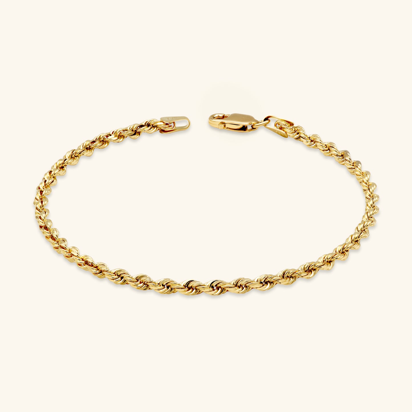Gold By Manna - Rope Chain Bracelet - Solid 14K Fine Jewelry
