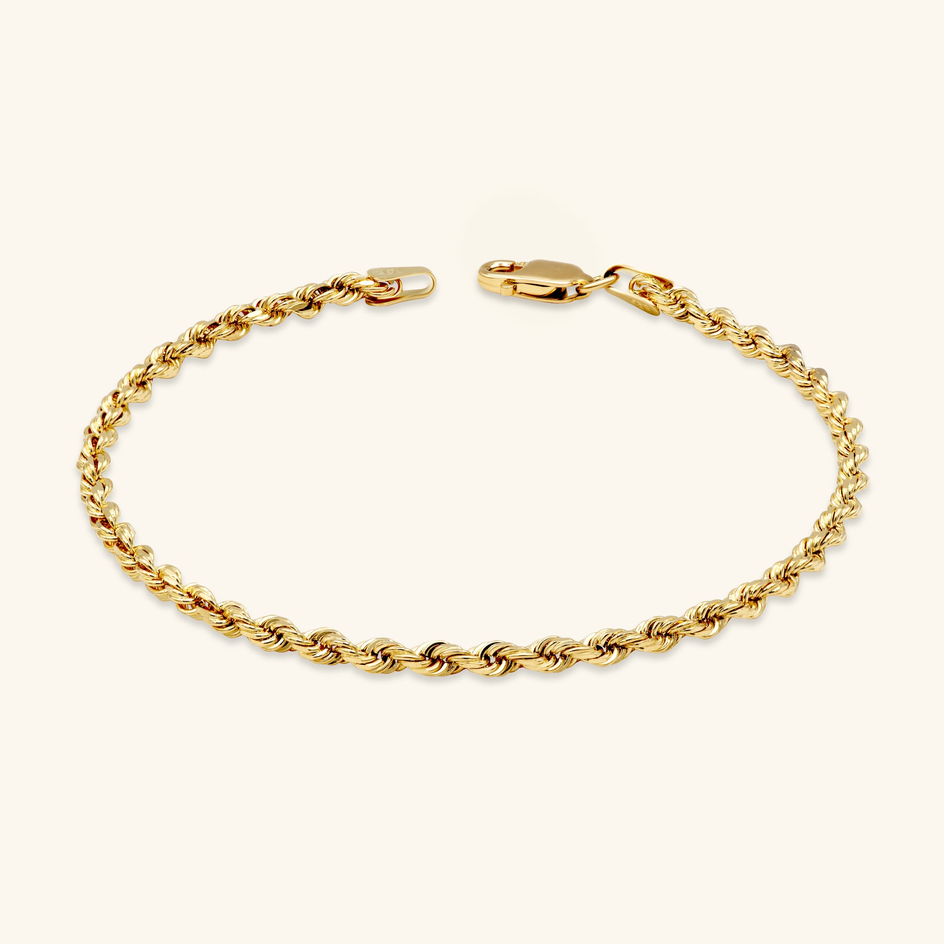 Gold By Manna - Rope Chain Bracelet - Solid 14K Fine Jewelry
