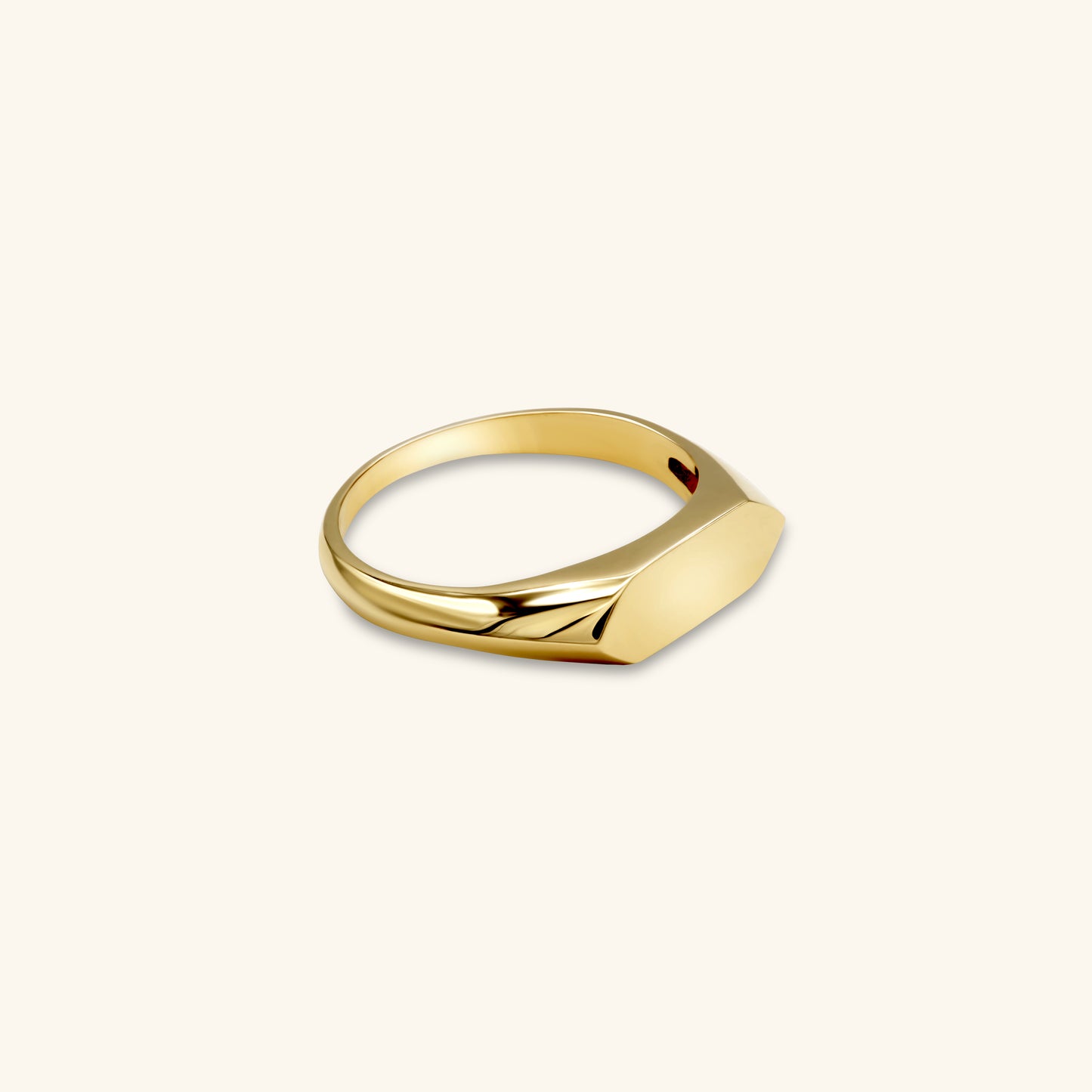 Gold By Manna - Angular Signet Ring - Solid 14K Fine Jewelry