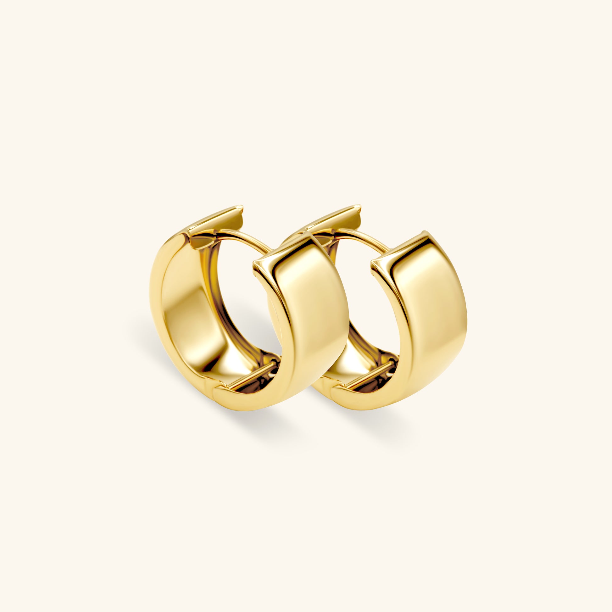 Gold By Manna - Chunky Hoop Earrings - Solid 14K Fine Jewelry