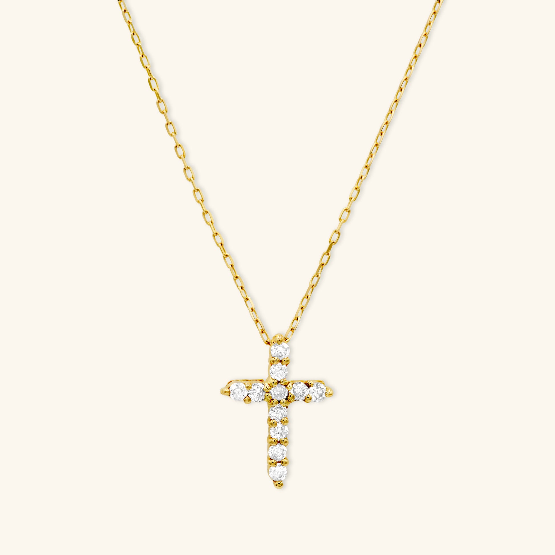 Gold By Manna - Diamond Cross Necklace - Solid 14K Fine Jewelry