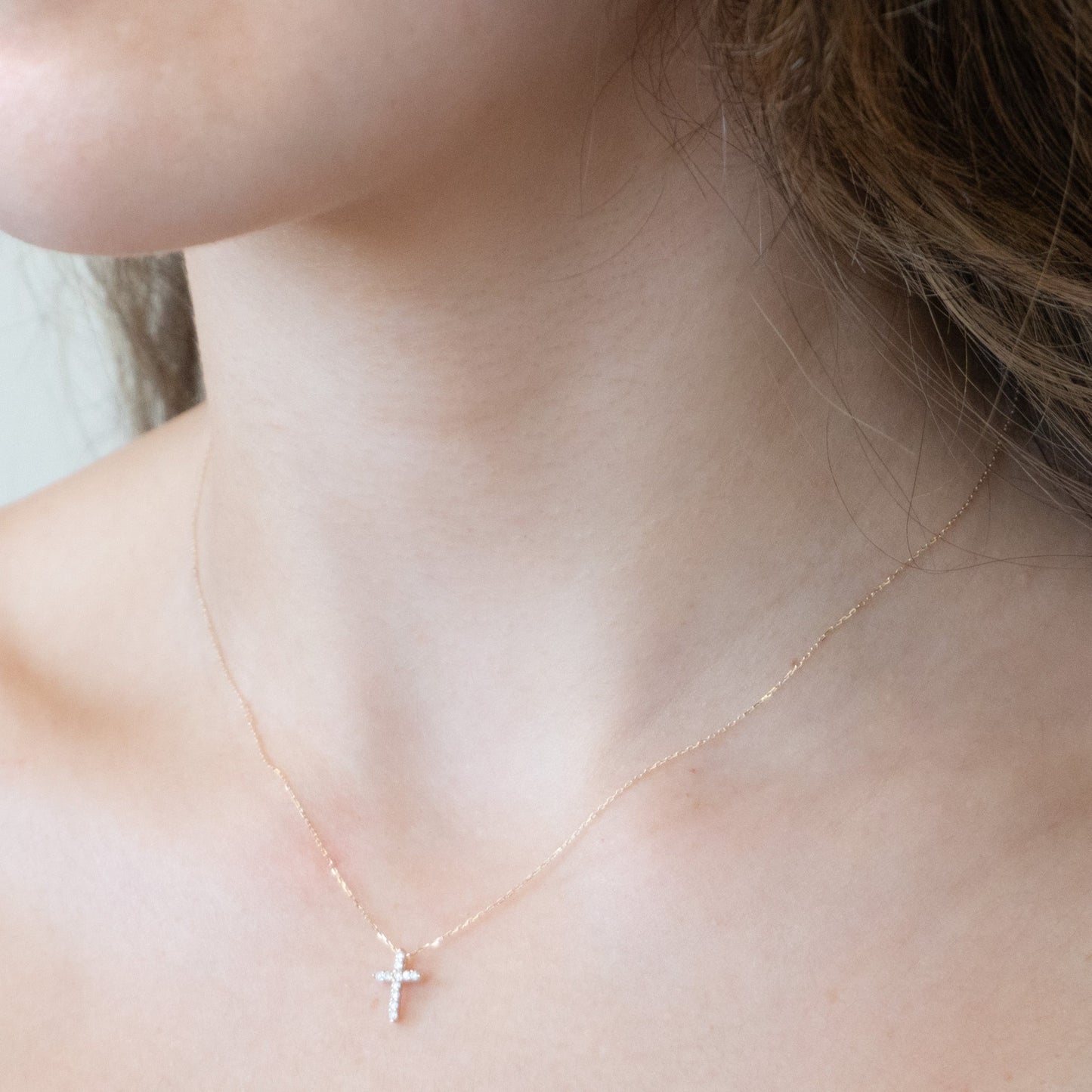 Gold By Manna - Diamond Cross Necklace - Solid 14K Fine Jewelry