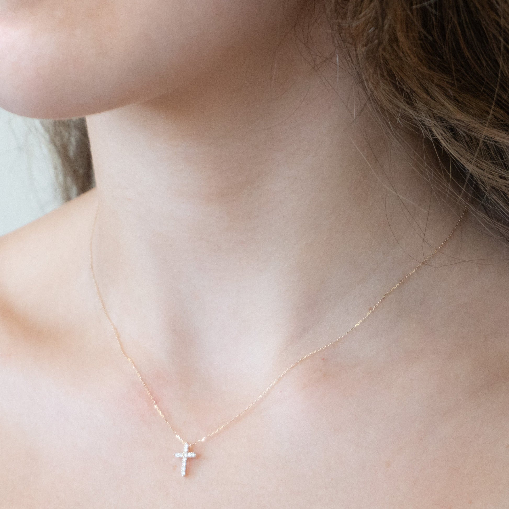 Gold By Manna - Diamond Cross Necklace - Solid 14K Fine Jewelry