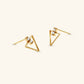 Gold By Manna - Diamond Triangle Studs - Solid 14K Fine Jewelry