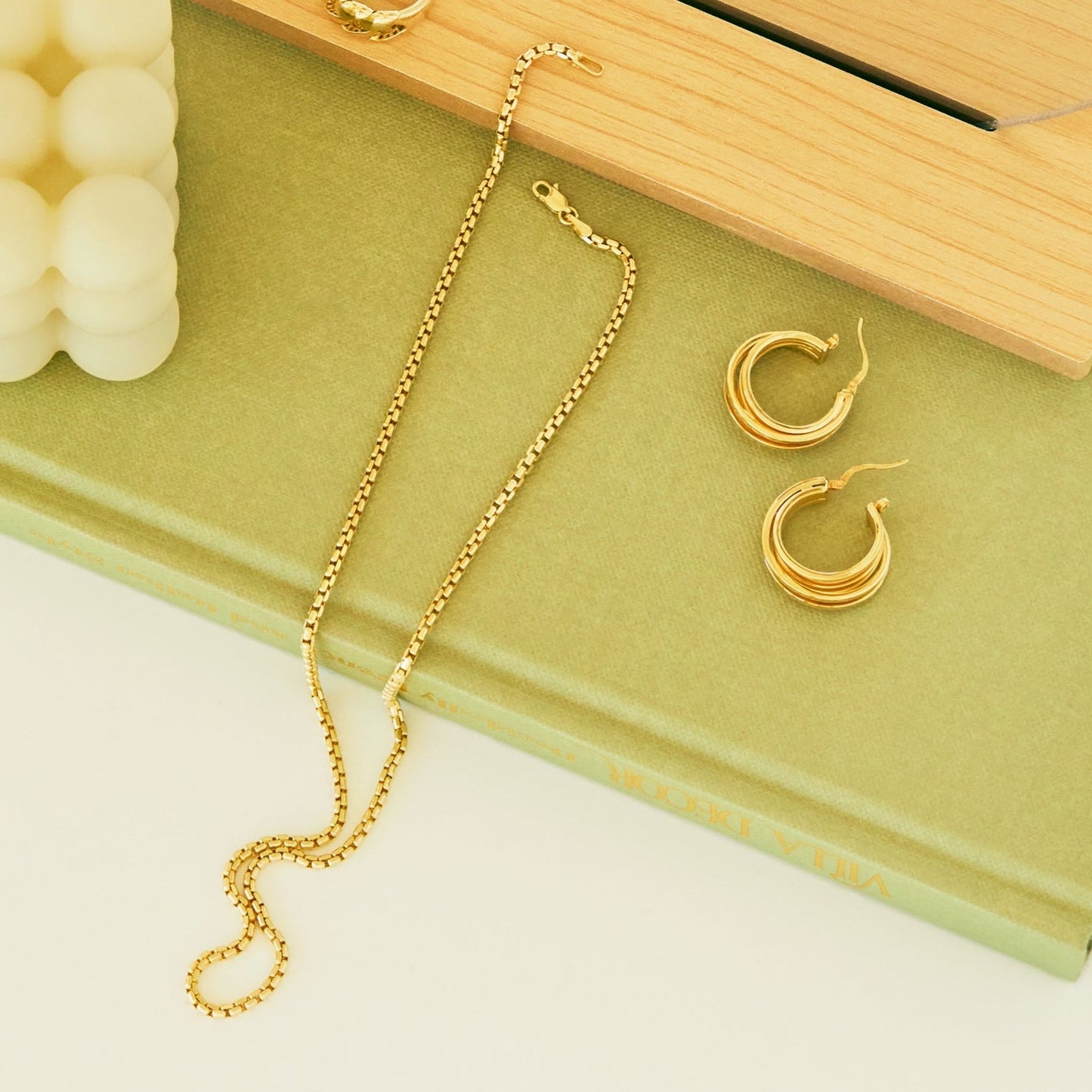 Gold By Manna - Gold Rounded Box Chain Necklace - 14K Gold Jewelry