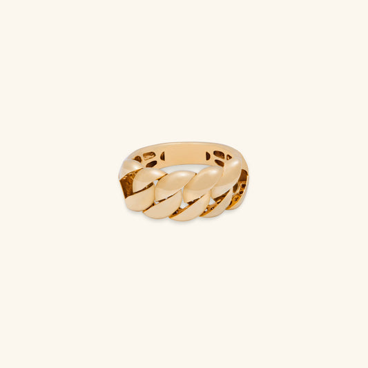 Gold By Manna - Gold Cuban Link Ring - Solid 14K Fine Jewelry