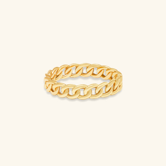 Gold By Manna - Gold Curb Link Ring - Solid 14K Fine Jewelry