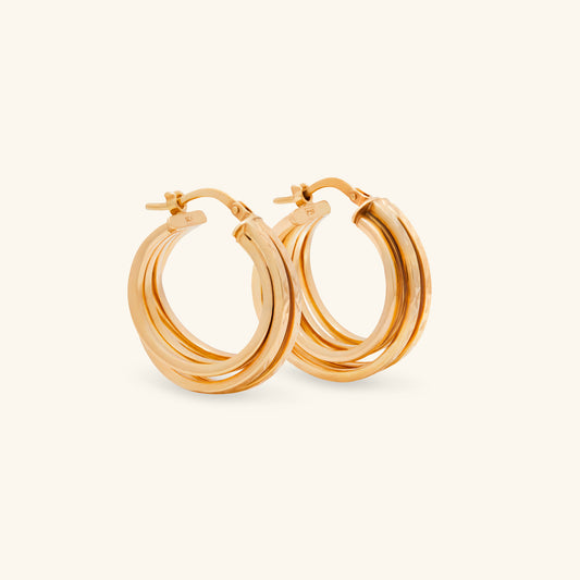 Gold By Manna - Gold Entwined Hoop Earrings - 14k Gold Jewelry