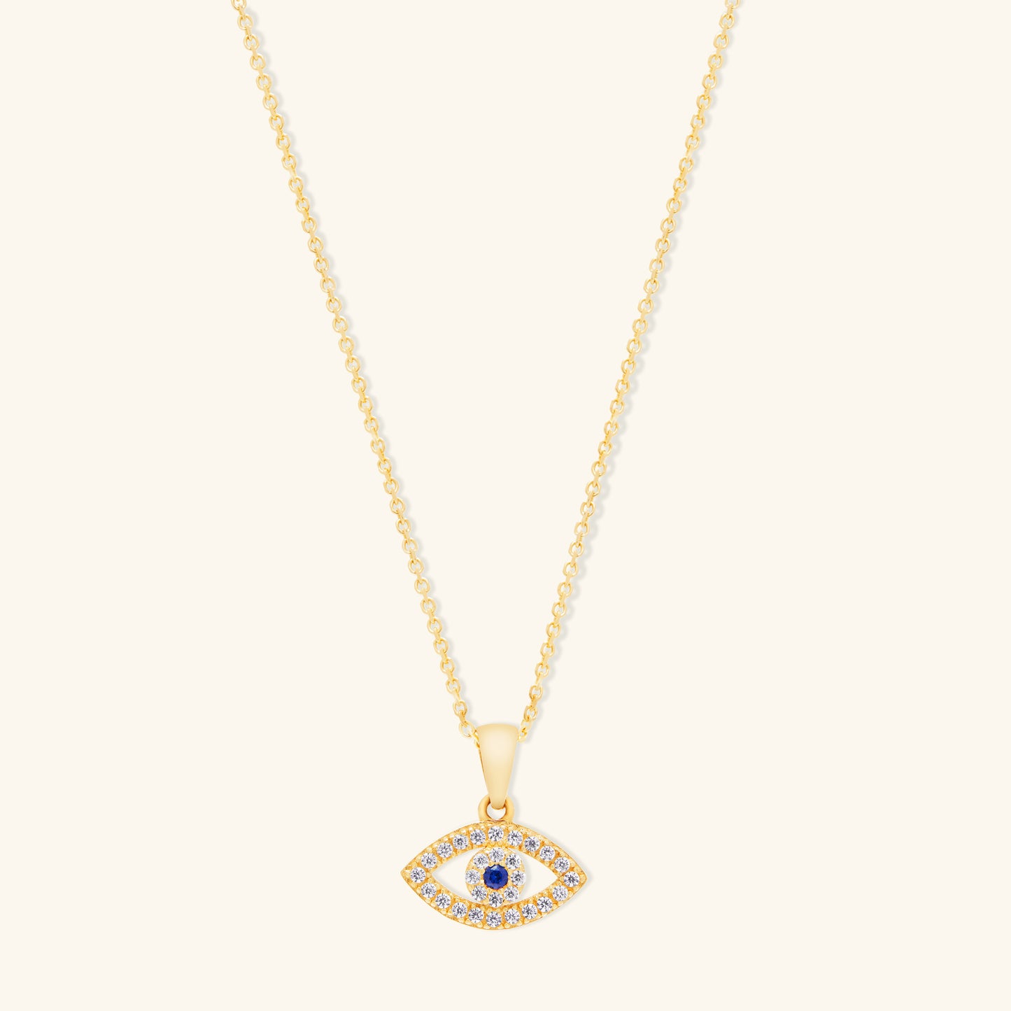 Gold By Manna - Gold Evil Eye Pendant Necklace - 14K Gold Jewelry