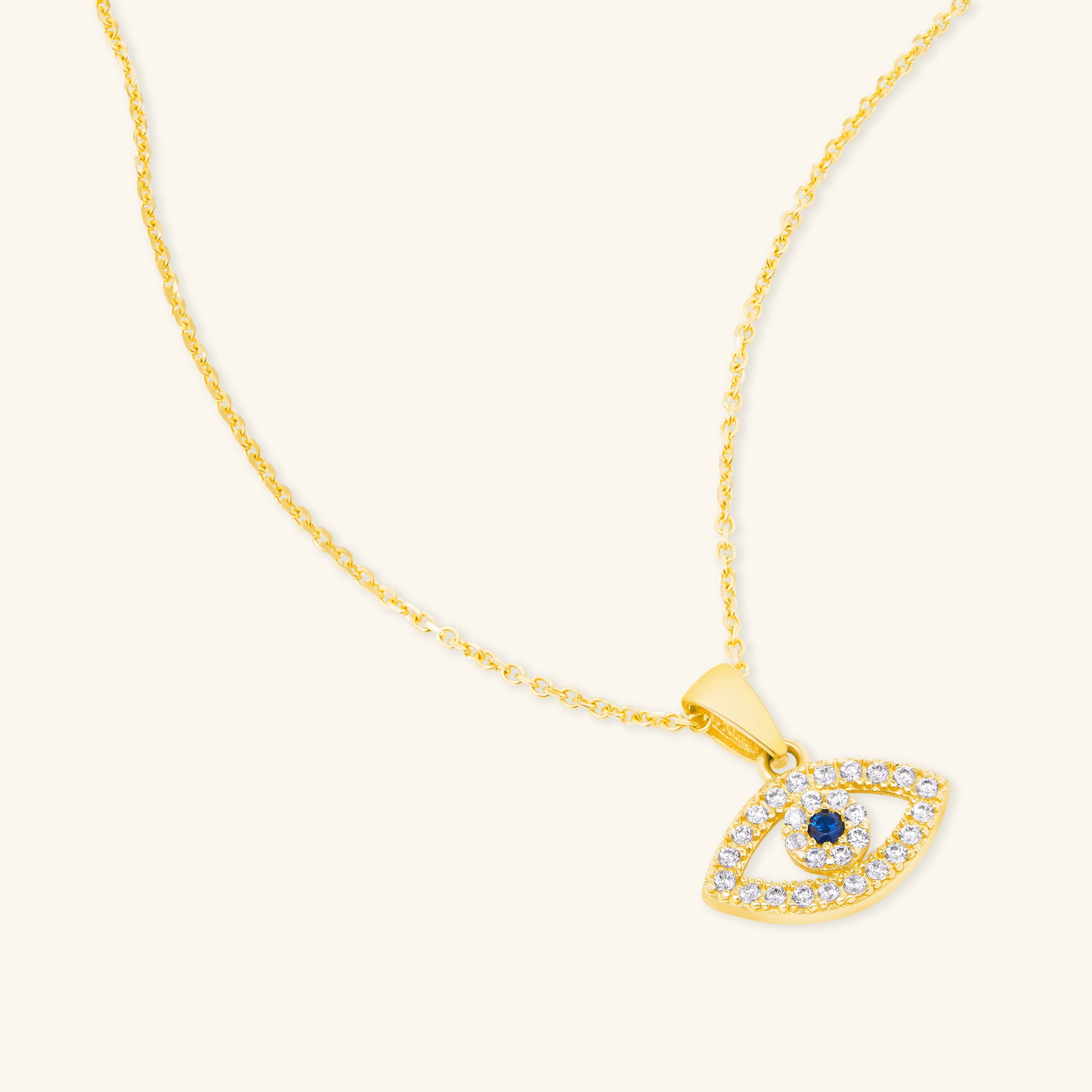 Gold By Manna - Gold Evil Eye Pendant Necklace - 14K Gold Jewelry