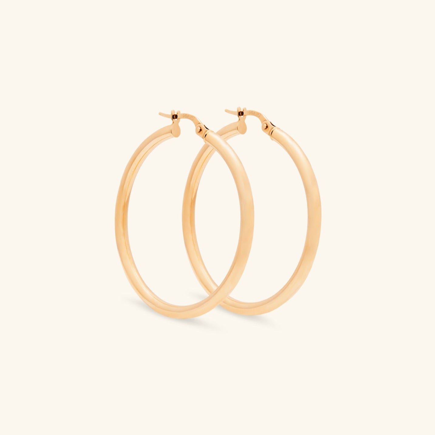 Gold By Manna - Gold Large Thin Hoops - 14K Gold Jewelry