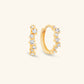 Gold By Manna - Gold Offset Diamond Huggie Earrings - Fine Jewelry