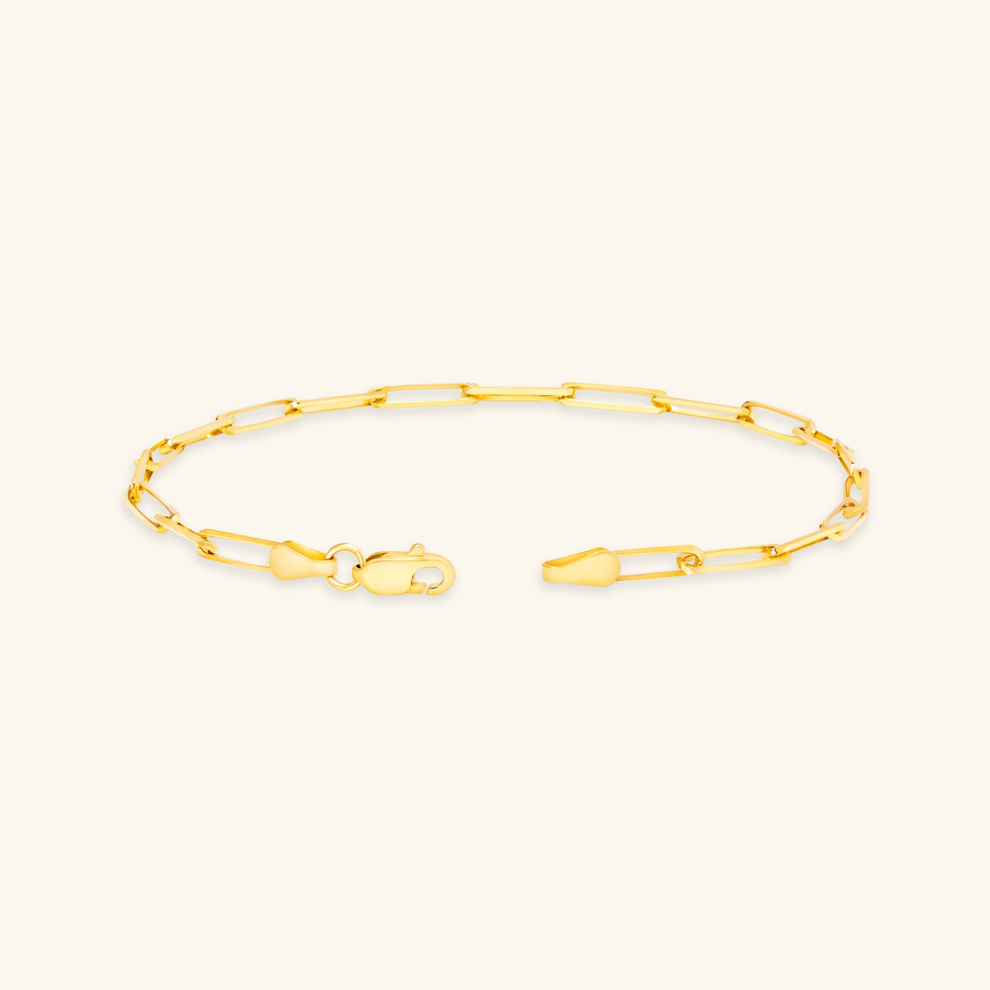 Gold By Manna - Gold Paperclip Link Bracelet - 14K Solid Gold Jewelry