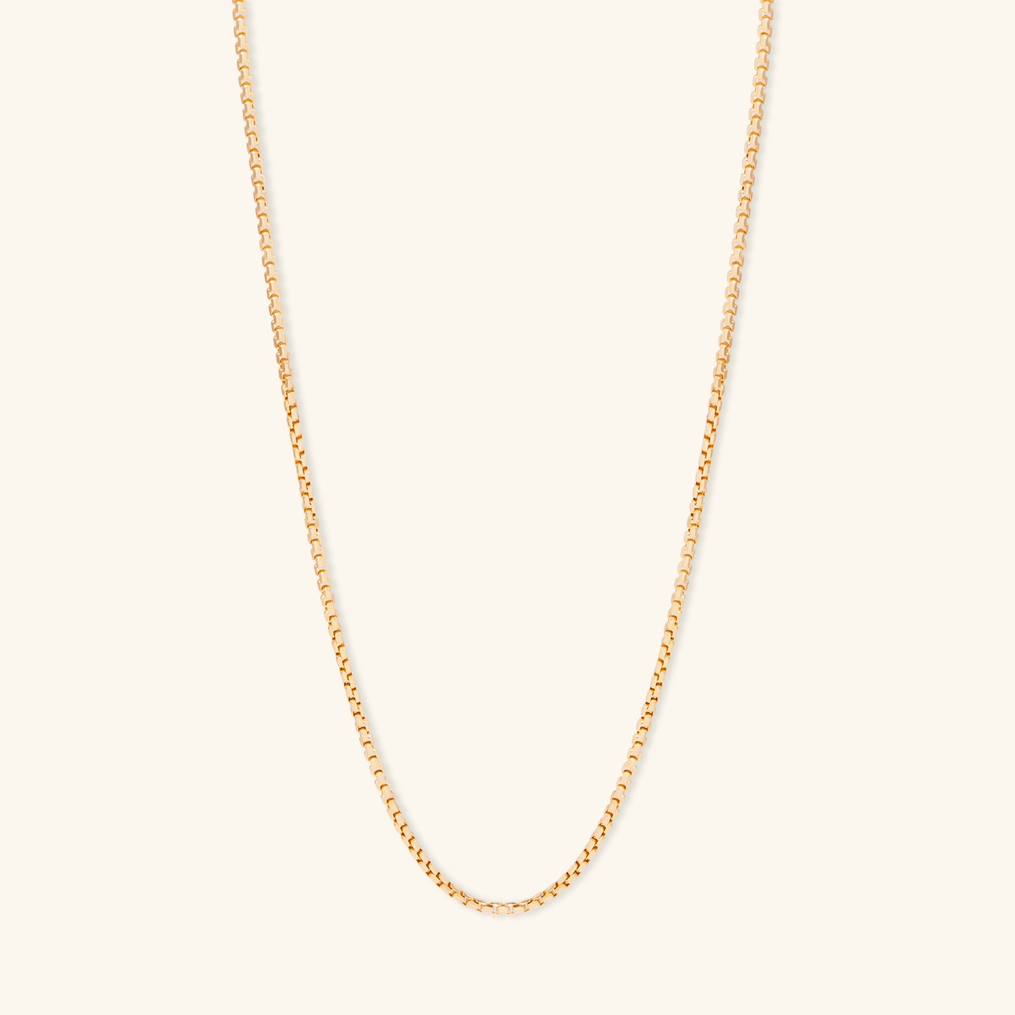 Gold By Manna - Gold Rounded Box Chain Necklace - 14K Gold Jewelry