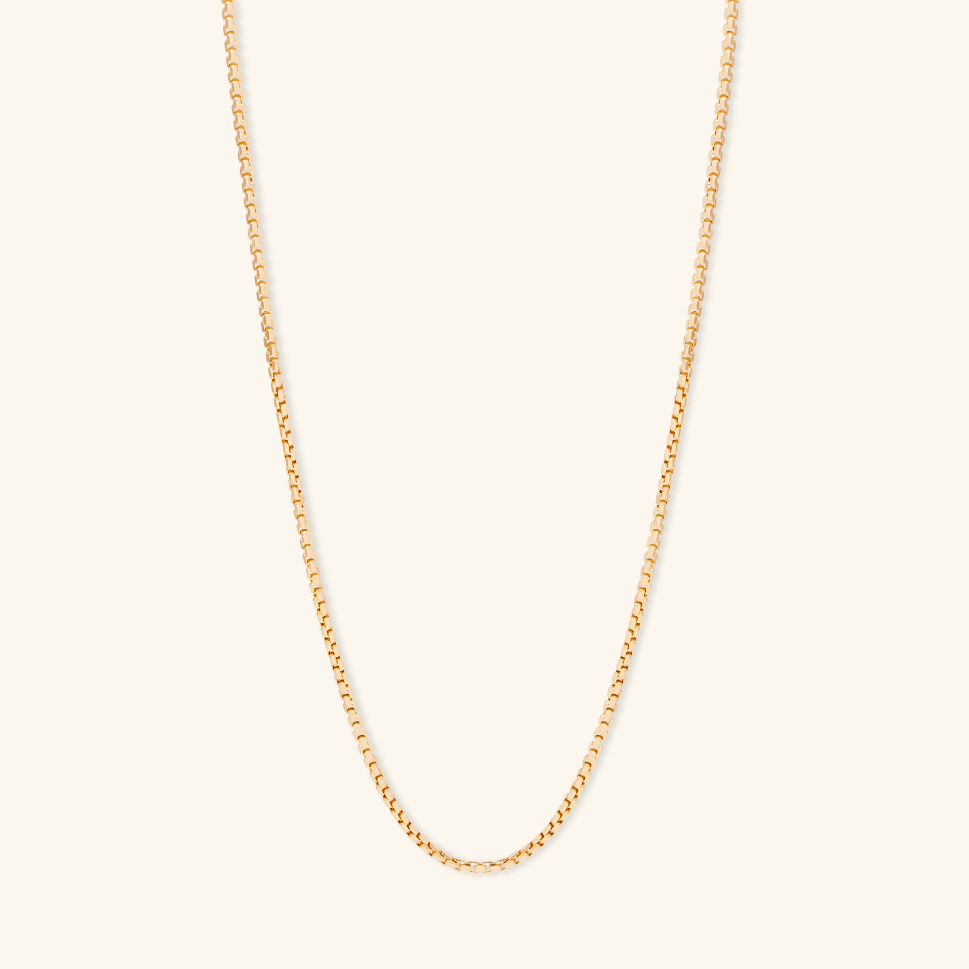 Gold By Manna - Gold Rounded Box Chain Necklace - 14K Gold Jewelry