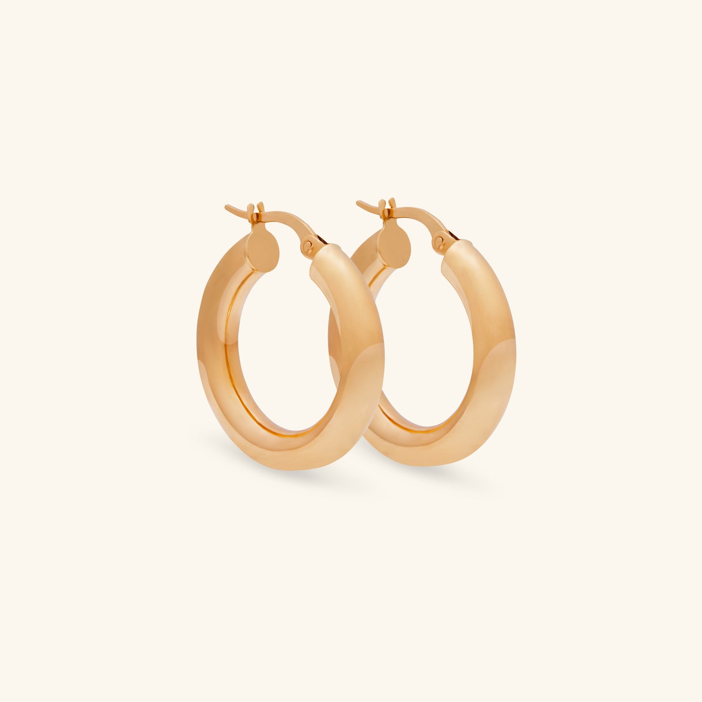 Gold By Manna - Gold Small Tube Hoop Earrings - 14K Jewelry