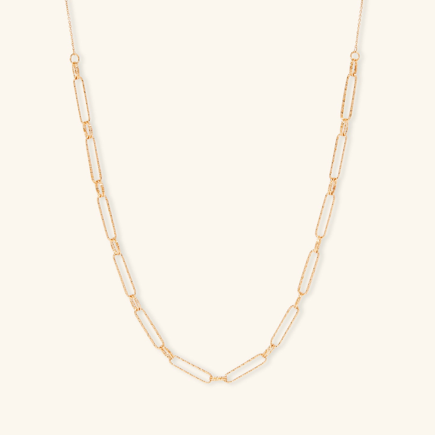 Gold By Manna - Gold True Paperclip Necklace - Gold Diamond Cut Necklace