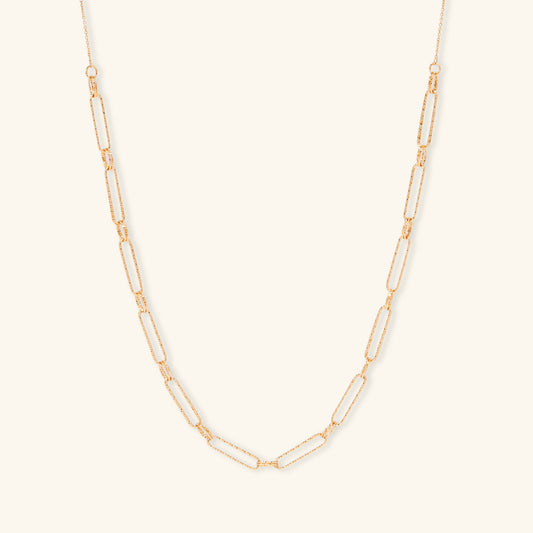 Gold By Manna - Gold True Paperclip Necklace - Gold Diamond Cut Necklace