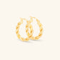 Gold By Manna - Gold Twisted Hoop Earrings - 14K Solid Gold Jewelry