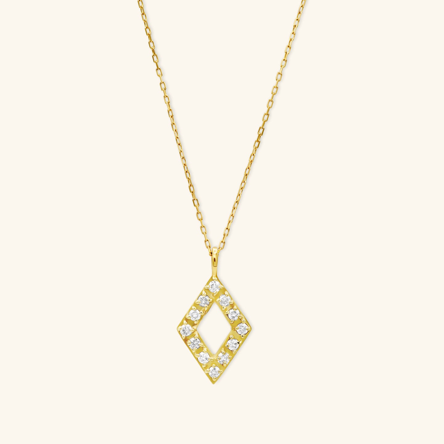 Gold By Manna - Pavé Diamond Figure Necklace - Solid 14K Fine Jewelry