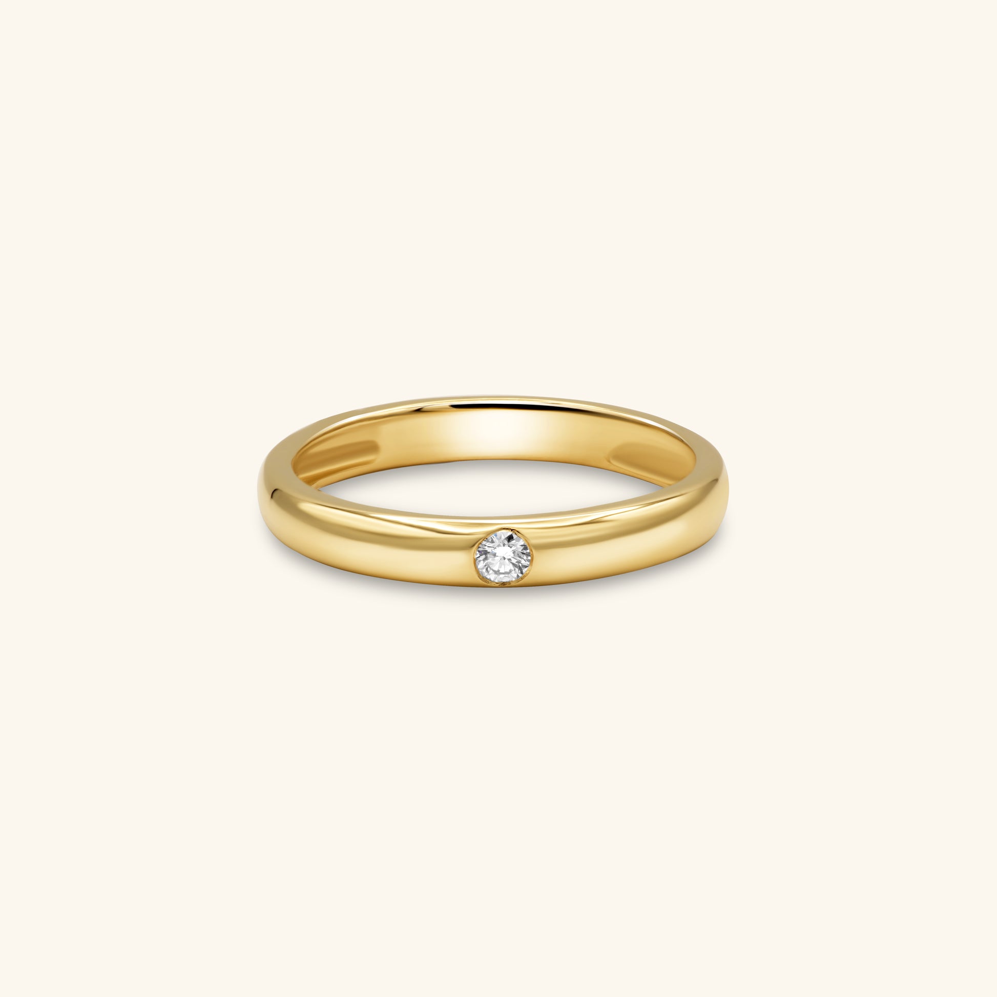 Gold band with hot sale one diamond