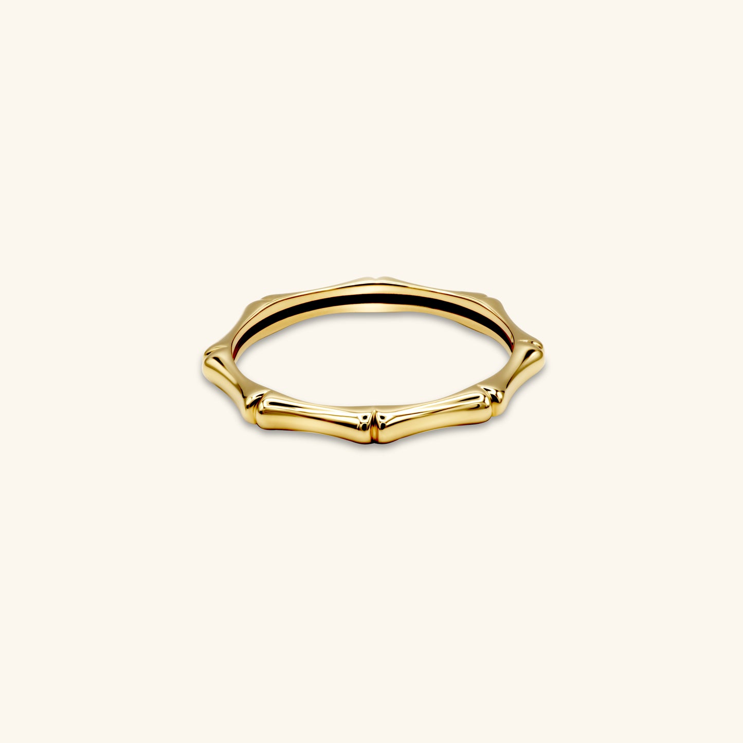 Gold By Manna - Thin Bamboo Stacking Ring - Solid 14K Fine Jewelry