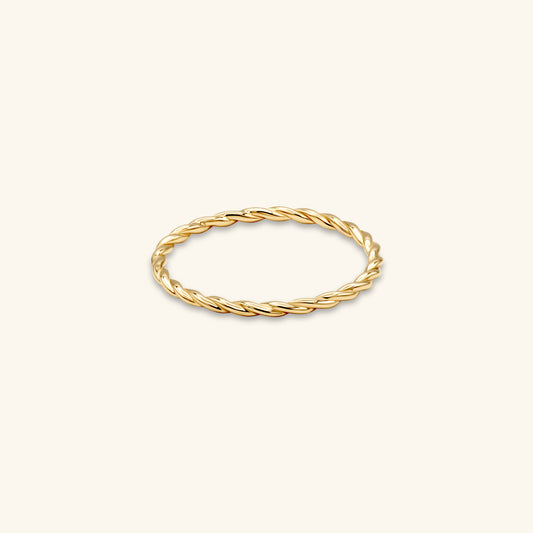 Gold By Manna - Thin Rope Stacking Ring - Solid 14K Fine Jewelry