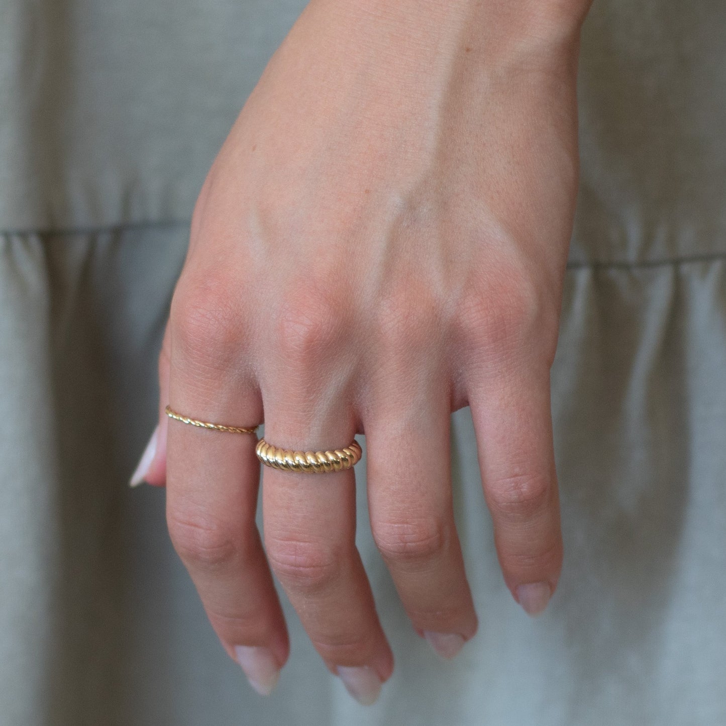 Gold By Manna - Thin Rope Stacking Ring - Solid 14K Fine Jewelry